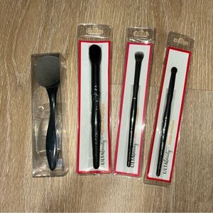 ULTA BEAUTY - (4) Brush Lot, NIB/NWT - Oval Foundation, Highlight, Shadow Brush